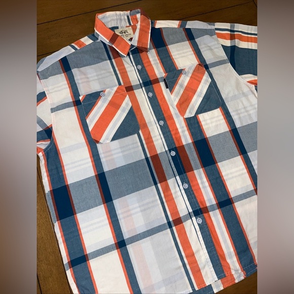 Ecko Unltd Men’s 3XB Short Sleeve Shirt Multicolor Plaid Double Pockets Blue - Picture 7 of 10